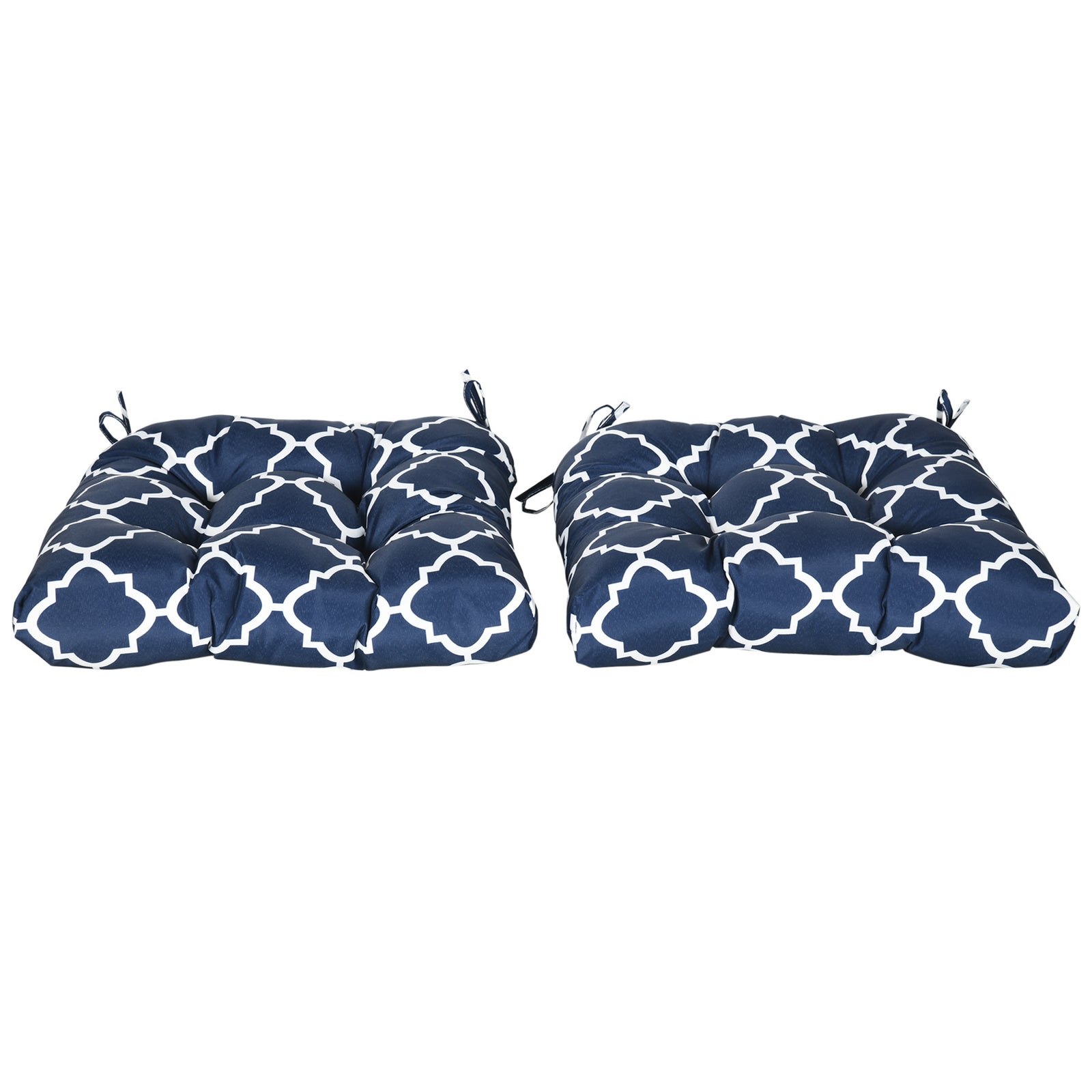 Set Of 2 Chair Cushions Seat Pads With Ties For Chairs