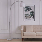 Modern Arched Floor Lamp With Marble Base Adjustable Height 145-220cm