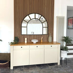 Mio - Metal Arched Window Mirror | 95cm x 120cm | Black & Gold