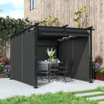 3 X 3(m) Metal Pergola W/ Retractable Roof And Sidewalls | Dark Gray