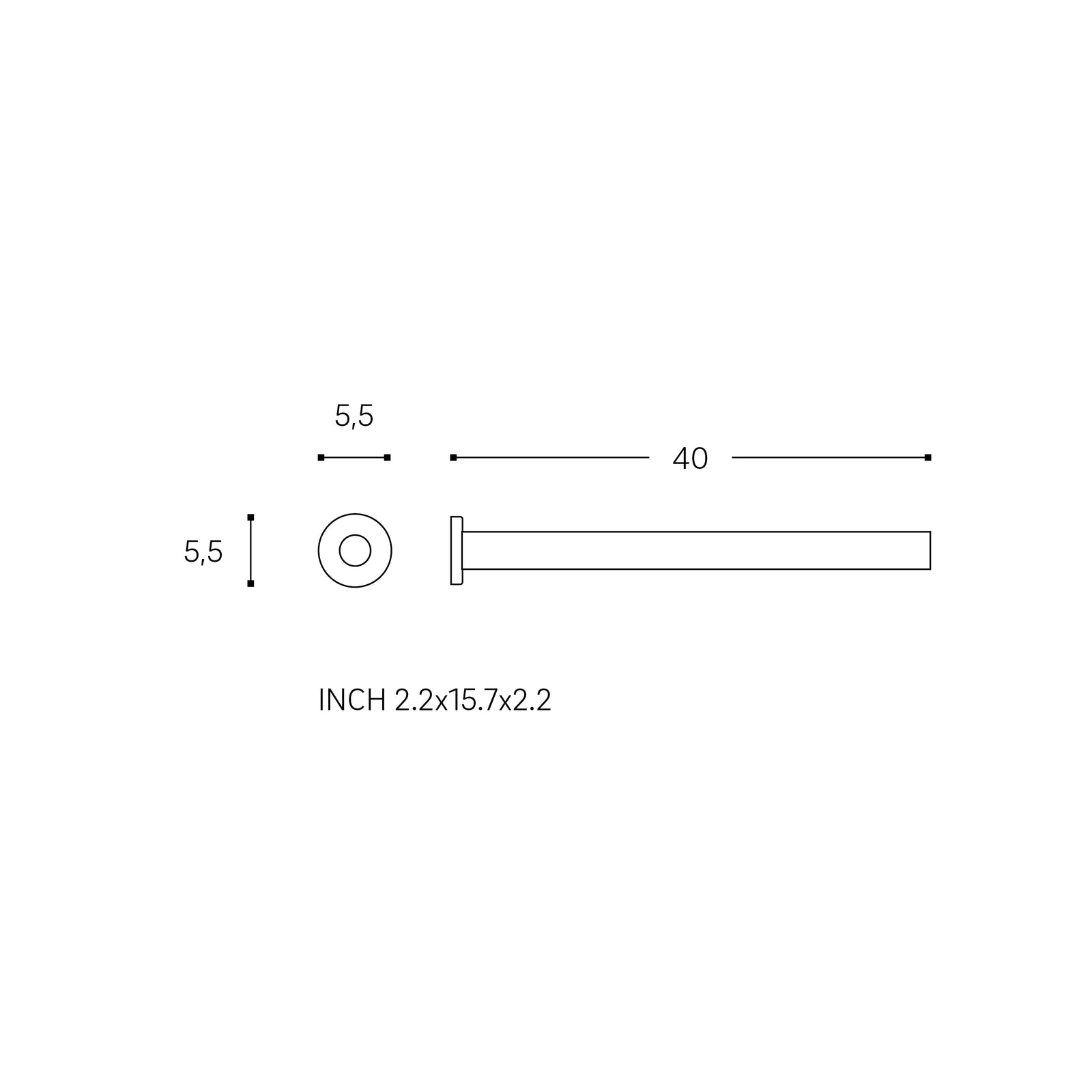 Towel Rail Brushed Copper Pvd Architect Sp (40cm)