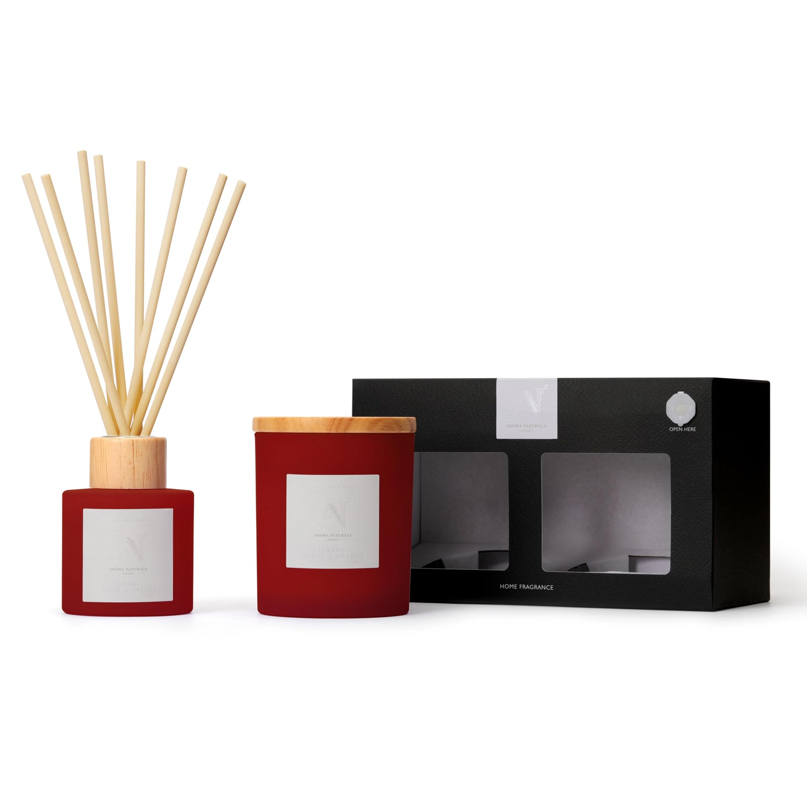 Frosted Decadence Candle & Diffuser Gift Set –  Cinnamon, Clove & Orange