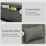 4-in-1 Pull Out Sleeper Chair Bed With Pockets | Grey