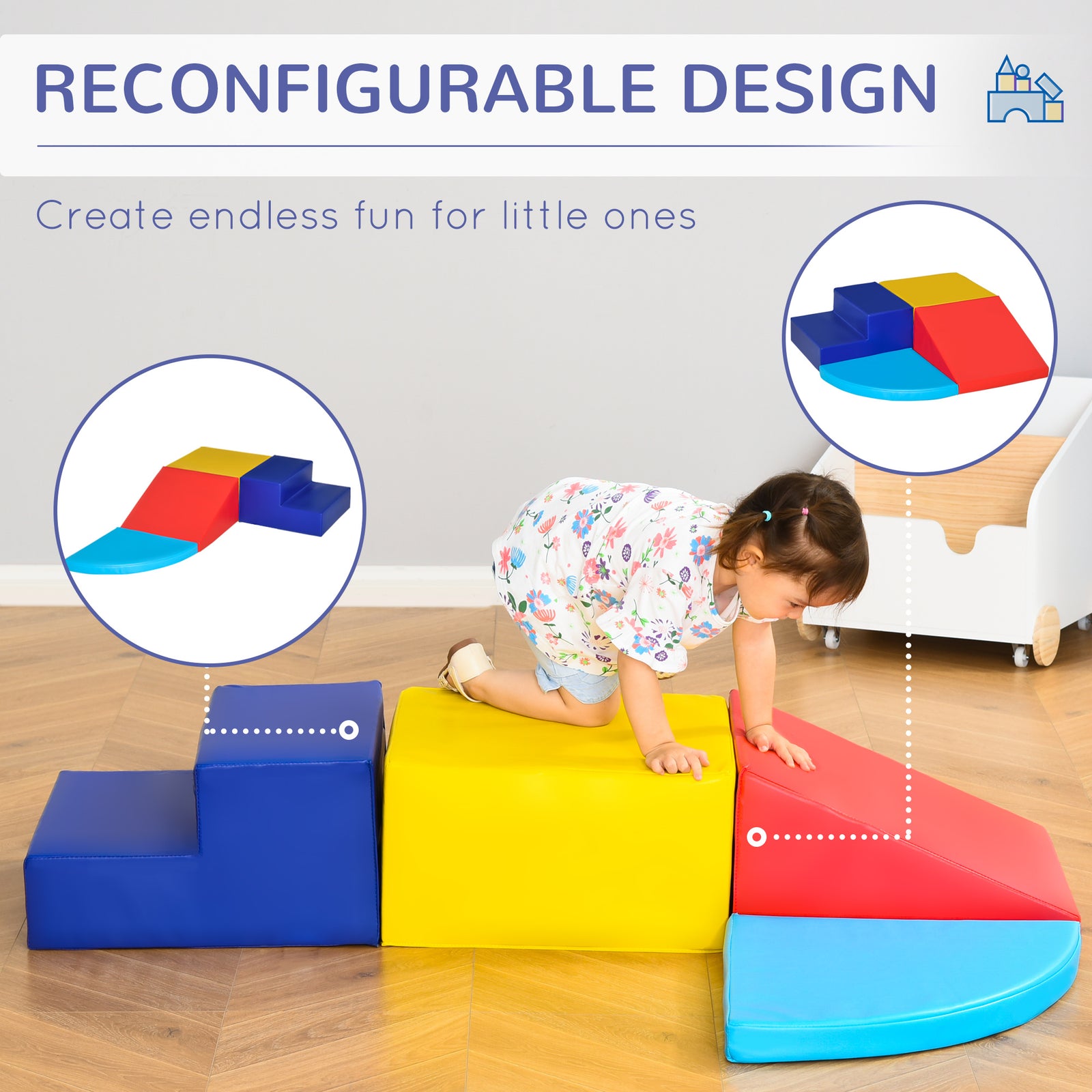 4-piece Soft Play Set Climb And Crawl Foam Activity Toys | Red