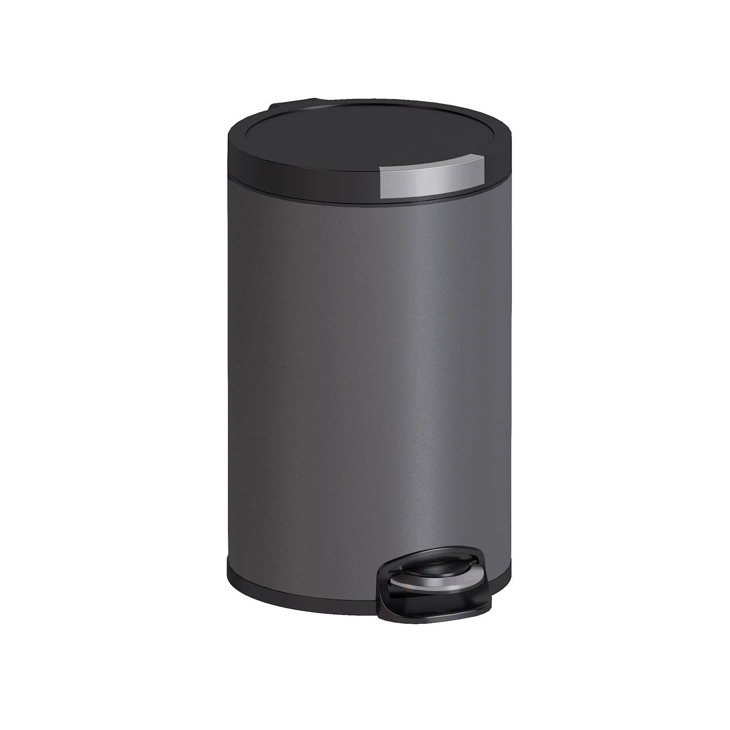 Bathroom Bin 5l, Pedal, Soft-close, Matt Black, Architect Collection