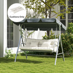 Seat Cushions Back Cushion W/2 Pillows, Water Repellent | White
