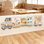 AIYAPLAY Wooden Busy Board, 5 In 1 Wall Panel Sensory Toy For Kids