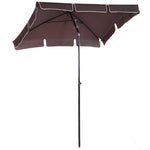 Aluminium Sun Umbrella 2x1.3m Parasol | Brown