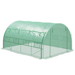 4x3x2m Polytunnel Greenhouse W/ Steel Frame | Green