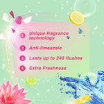 Toilet Rim Blocks Colour Active+ Bleach For Long-lasting Freshness, 6 Pack