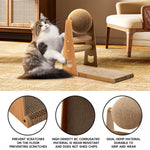 L-shaped Cat Scratcher With Sisal Ball And Horizontal Posts Multi-angle Cat Climbing & Scratching Toy