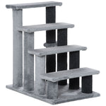 Pet Stairs With 3/4-step Stair, Scratching Posts, Platforms, Toy Ball | Large | Gray