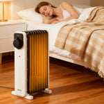 11 U-type Fins Electric Oil Heater With Knob Control & 24-hour Timer, Overheat & Tip-over Protection