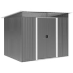 Garden Shed Outdoor Storage Tool Organizer With Double Door | Large | Gray