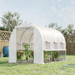 Walk-in Polytunnel Greenhouse W/ Sidewalls | White