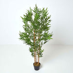 Artificial Green Handcrafted Bamboo Tree Plant With Pot, 155 Cm (5 Ft)