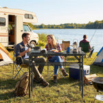 3ft Folding Camping Table, Picnic Table With Storage Layer | Black