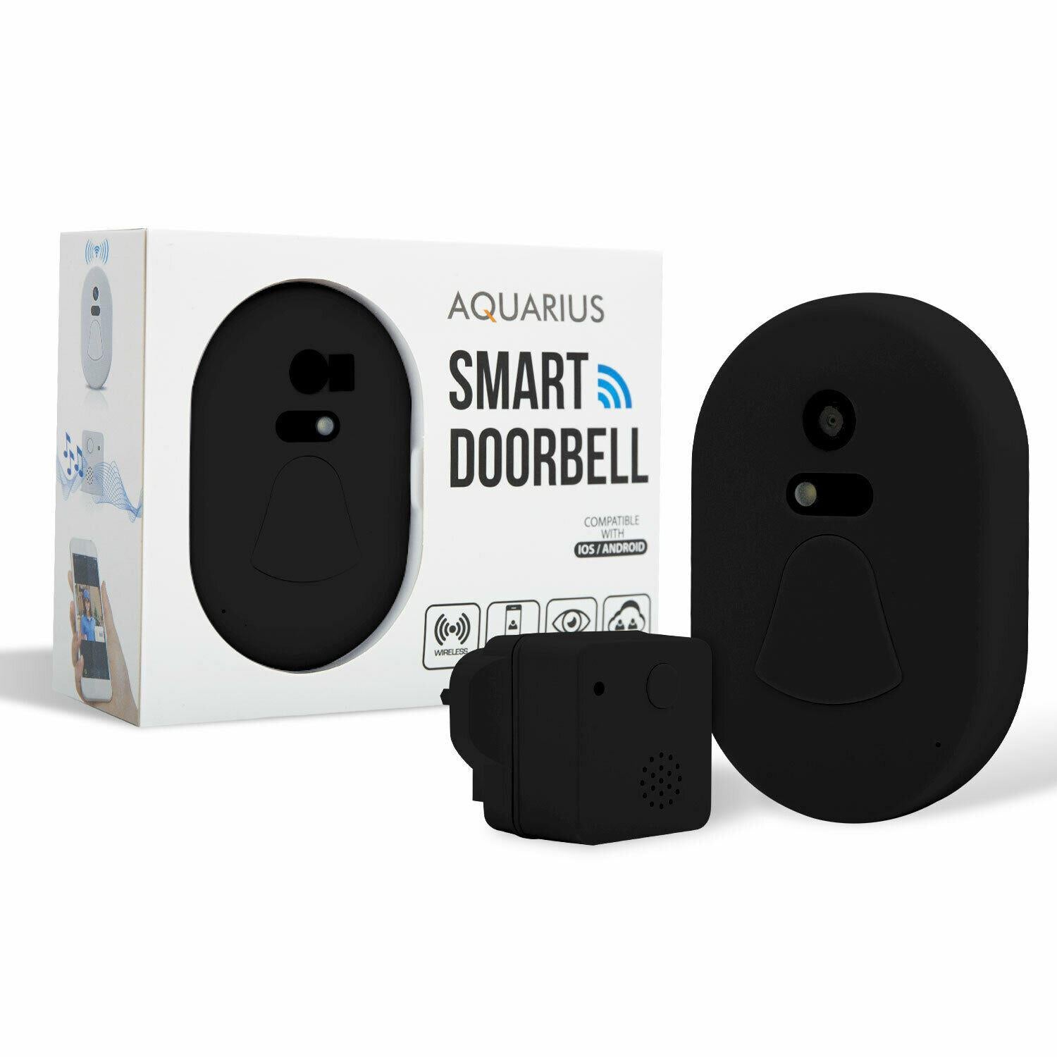 Wifi Wireless Smart Camera Doorbell | Black