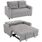 2 Seater Sofa Bed, Click Clack Pull Out Bed Settee | Light Grey