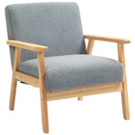 Accent Chair With Wood Frame, Cashmere, Grey