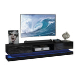 Bloom Tv Unit 180cm With Led Lights | Black