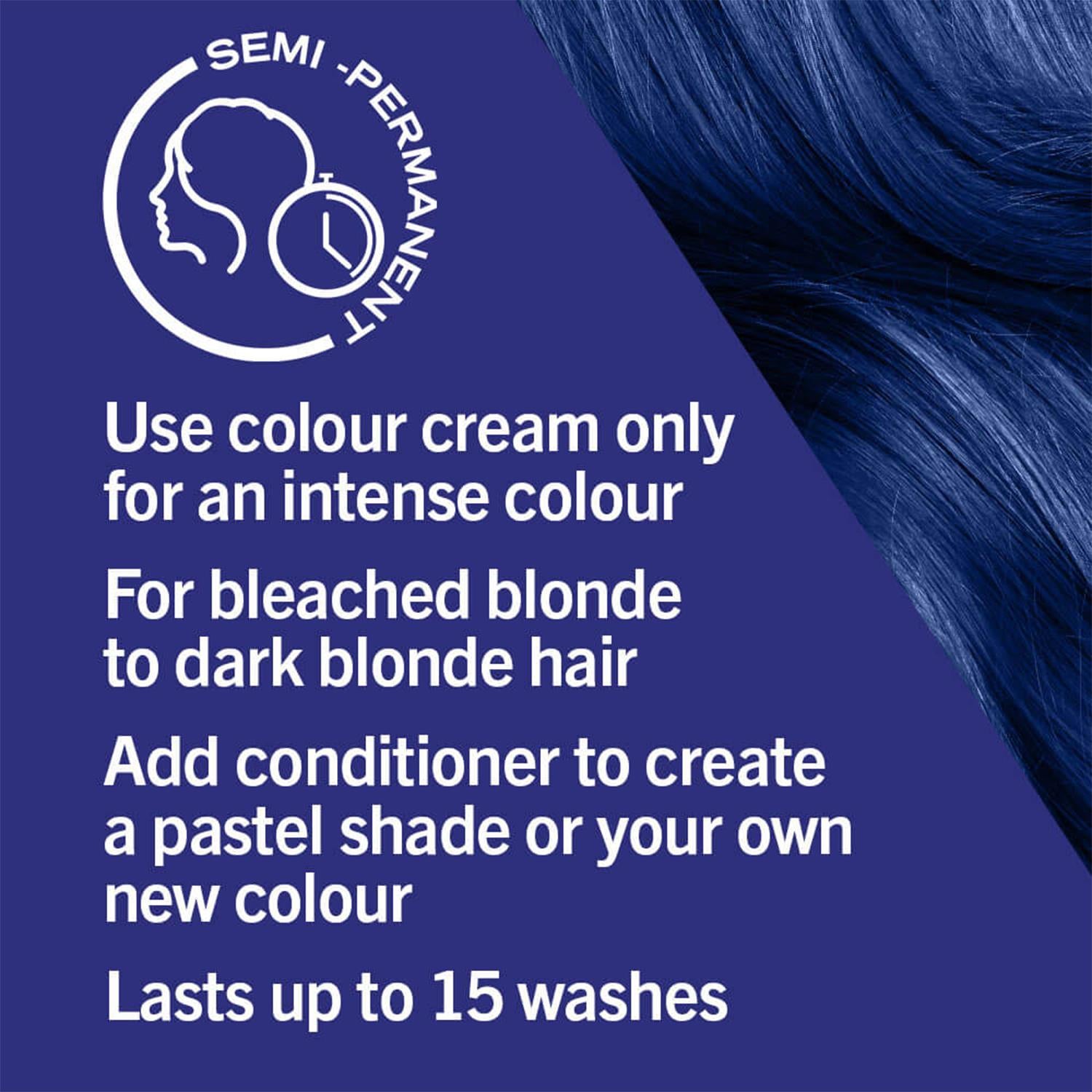 Live Ultra 2in1 Bright Permanentcolour Hairdye,095 Electric Blue 3x
