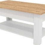 Lift-up Coffee Table - Space-saving Storage For Living Room | White