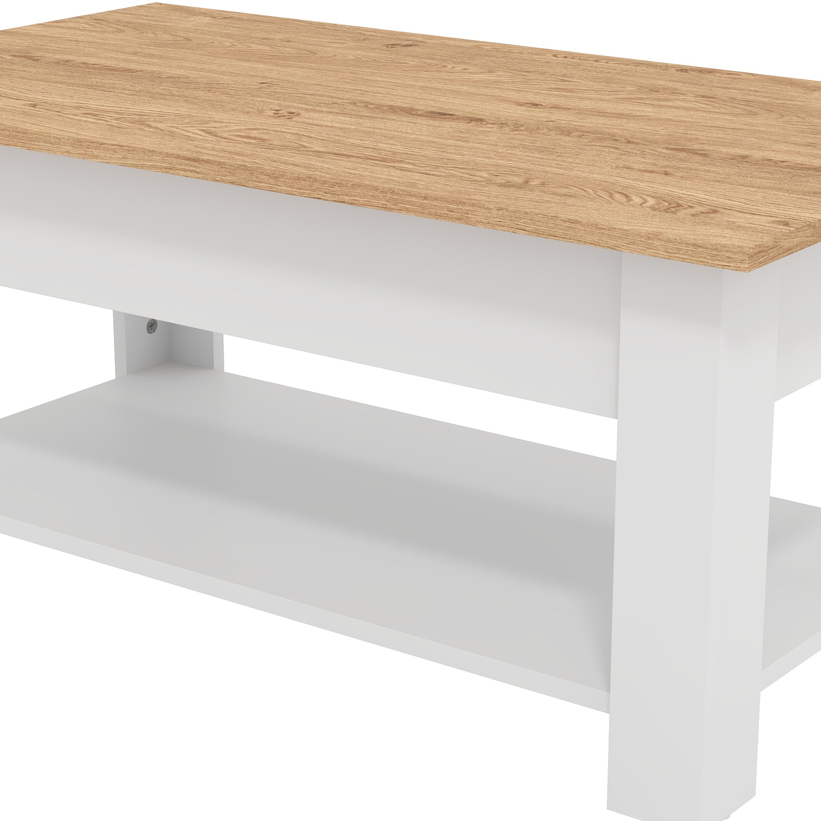 Lift-up Coffee Table - Space-saving Storage For Living Room | White