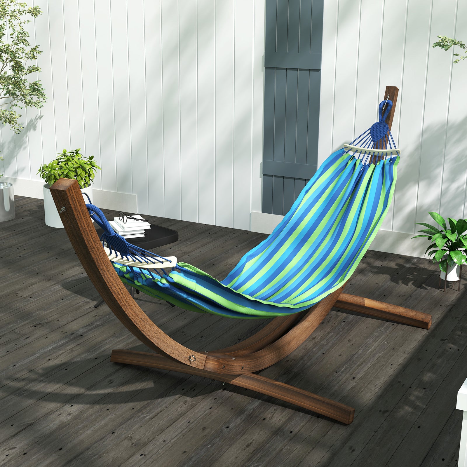3(m) Wooden Hammock Stand For Garden, Patio | Brown