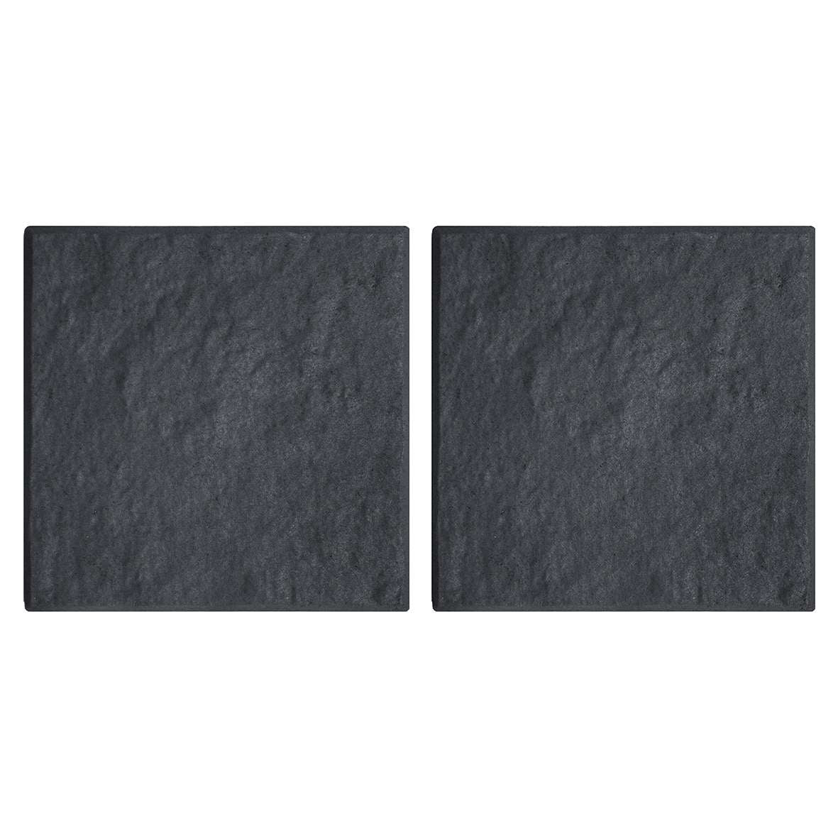 Stomp Stone Square Rubber Stepping Stones - Slate | Set of 2 | Slate