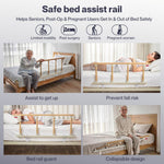 Bed Rail Folding Bed Guard Safety For Elderly Adults Assist Bed Side | White