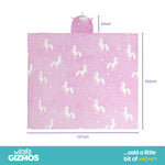 Glow In The Dark Pink Unicorn Hooded Blanket For Girls Boys And Kids