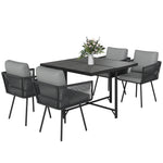 5 Piece Garden Furniture Set, Garden Dining Set With 4 Chairs | Light Grey