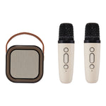 Portable Karaoke Speaker With Two Wireless Microphones And Rgb Lights | White