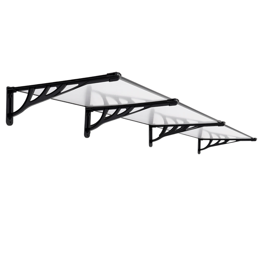 270cm W X 90cm D X 28cm H Door Window Awning Canopy Rain Cover