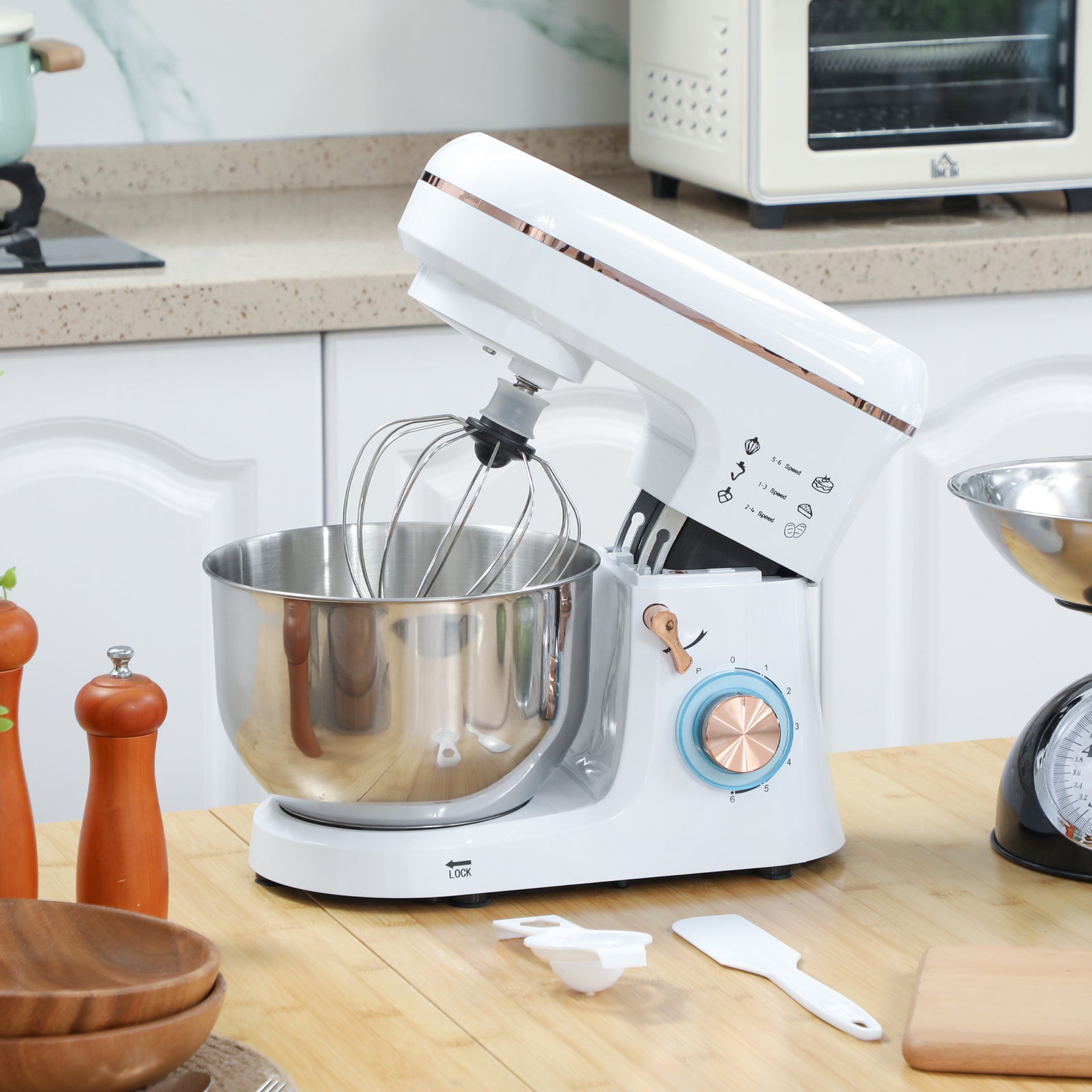 Electric Stand Mixer 5l Food Mixer With Whisk | White