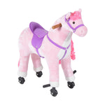 Child Boys Walking Horse Riding Toy Plush Walk Pony Wheels W/ Sound | Pink