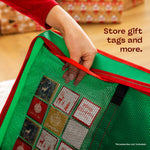 Wrapping Paper Organiser Bag Green With Pocket And Zip Top