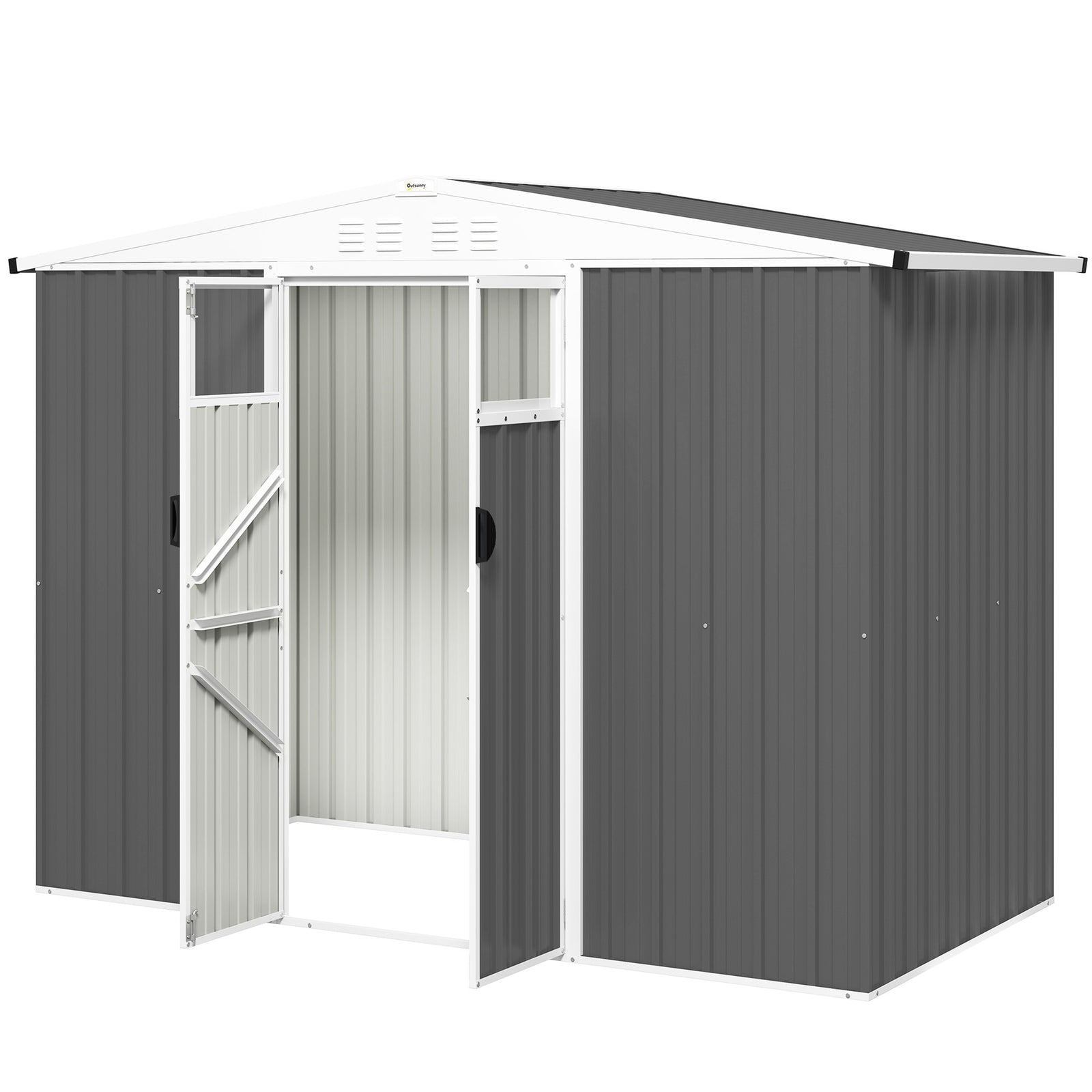8 X 4 Ft Garden Storage Shed, Outdoor Metal Shed | Dark Gray
