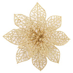 30 Pieces Artificial Christmas Tree Flowers Sequins Poinsettia Decoration Set