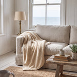 Borgan Teddy Fleece Throw | 130cm x 170cm | Cream