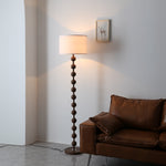 Breeins Modern Chinese-inspired Standing Floor Lamp With Fabric Lampshade And Metal Base