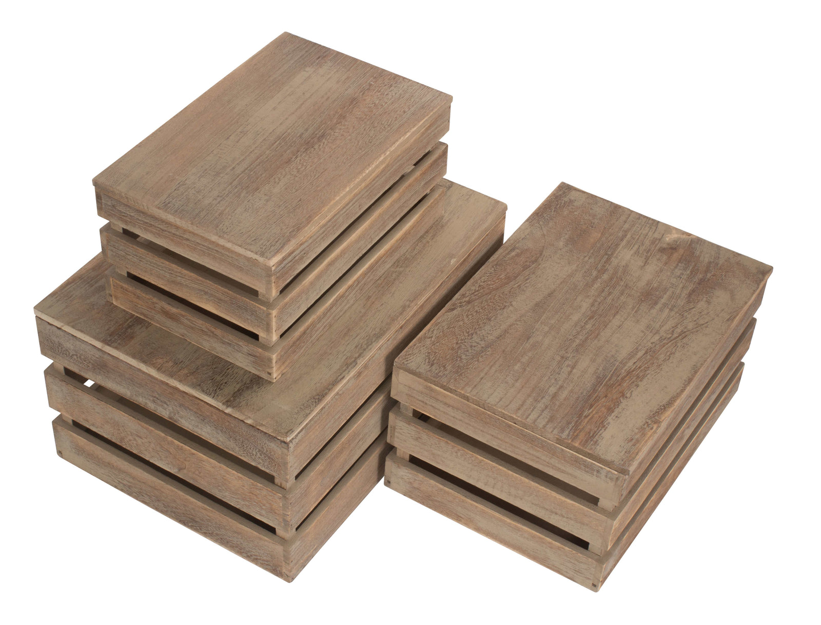 Oak Effect Wooden Packing Crate | Small | Brown