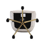 Velvet Upholstered Home Office Swivel Task Chair With Flared Arms