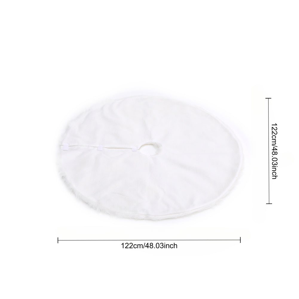 Snow White Plush Christmas Tree Skirt For Holiday Decoration 78cm/90cm/122cm Diameter | Large | White