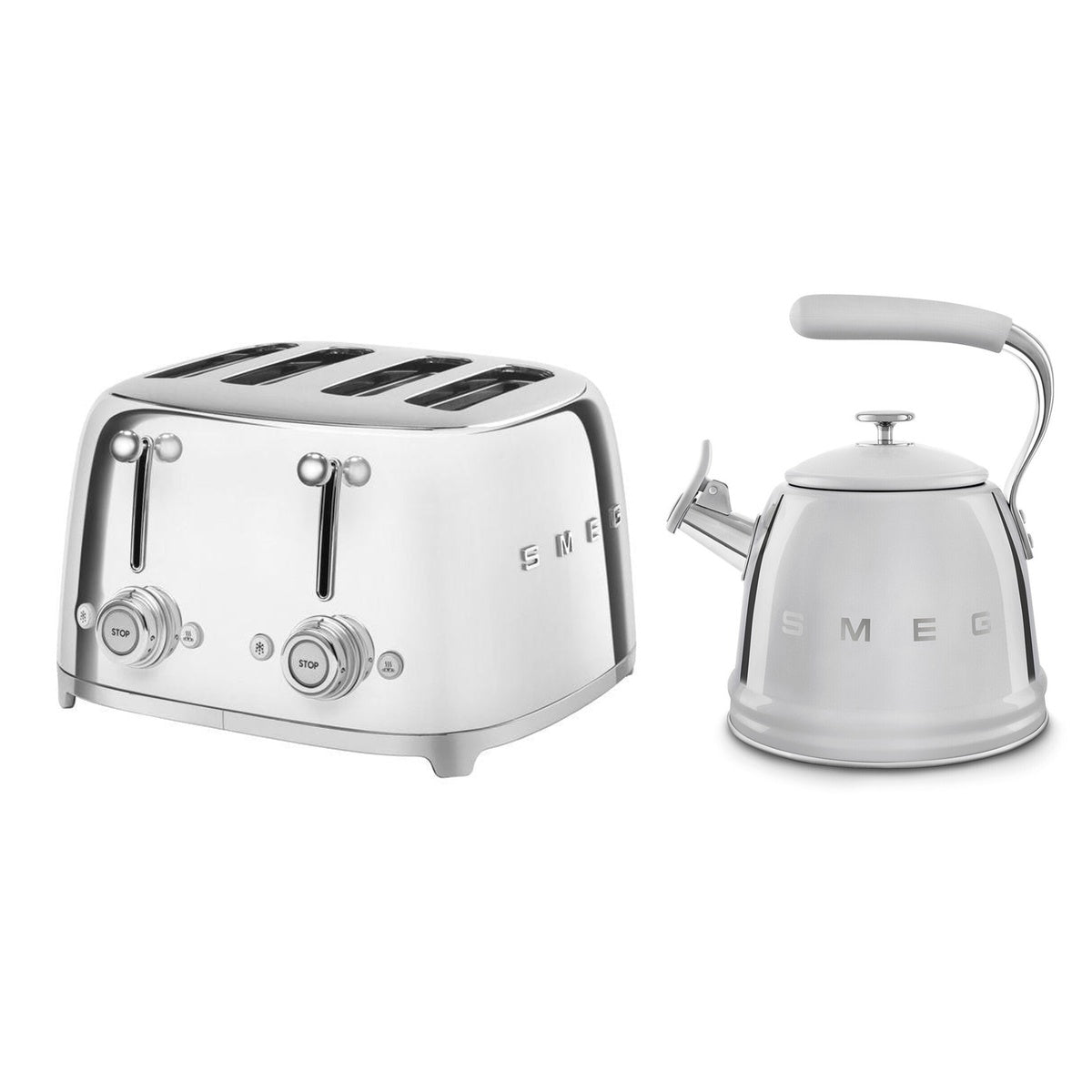 Wkf01, Tsf03 Stovetop Kettle & 4-slice Toaster Set | Silver