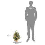 2 Pieces 2' Prelit Artificial Tabletop Christmas Trees, Led Display | 2ft | Green