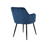 San Diego Marble Top Dining Table With Charlotte Velvet Chairs | Blue