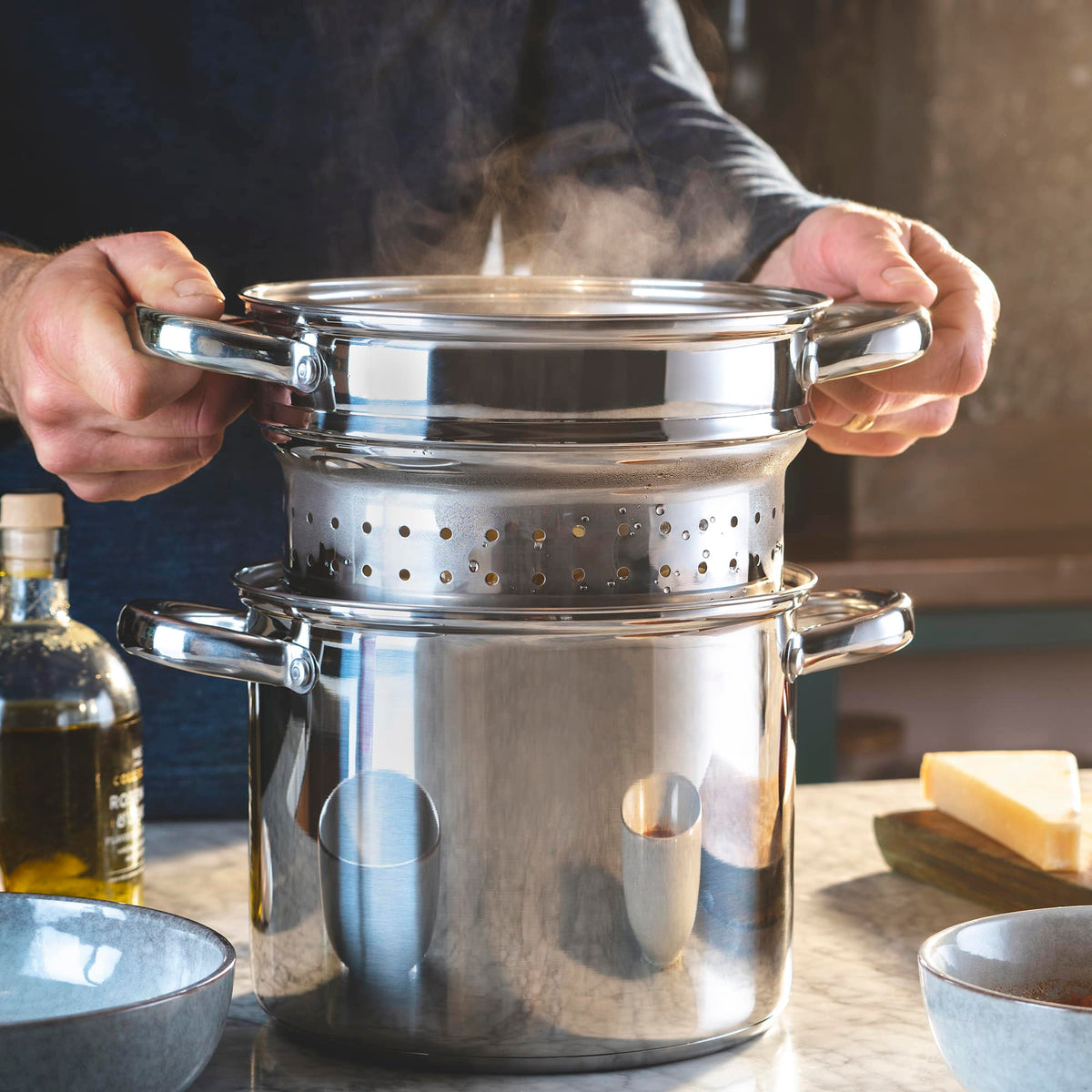 Stainless Steel Pasta Pot With Strainer