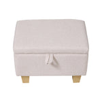 Linen Upholstered Storage Ottoman | Beige